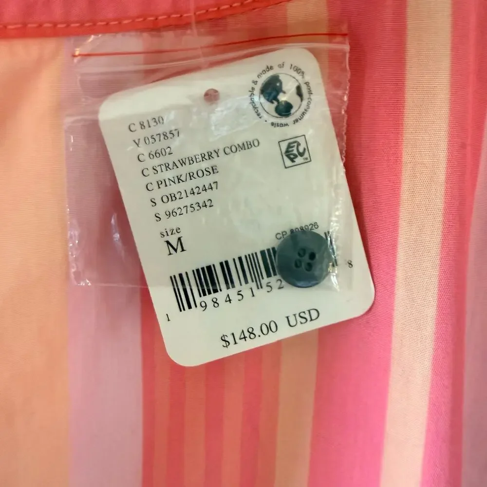 NWT Free People primavera striped drop waist sun dress in pink sz M Reversible